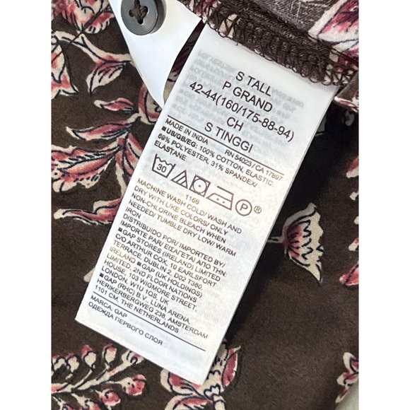 GAP Floral Smocked Ruffle Top Women S Tall Bohemian Chic Hippie Peasant Trendy - Picture 8 of 9